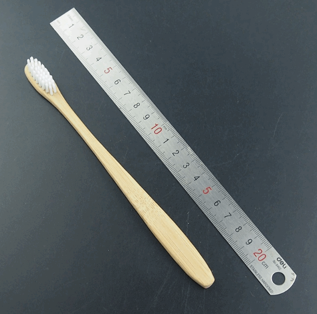 Бамбуковая зубная щётка c плоской ручкой белая / арт.1631