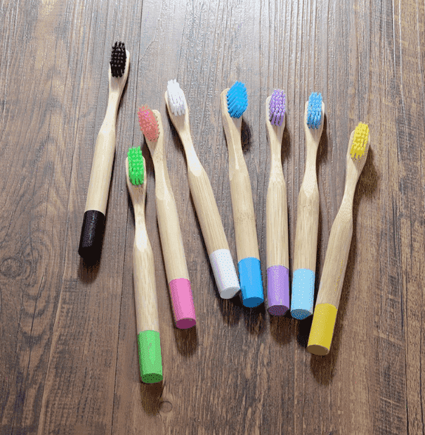 Бамбуковая зубная щётка c круглой ручкой (детская, мягкая) розовая / арт.1634-4