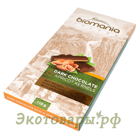 Шоколад с начинкой из пасты абрикосовой косточки "Biomania" / 110 г