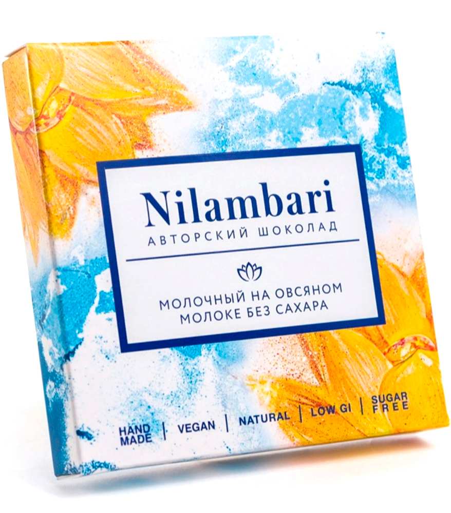 Шоколад на овсяном молоке (без сахара) "Nilambari" (vegan) / 65 г