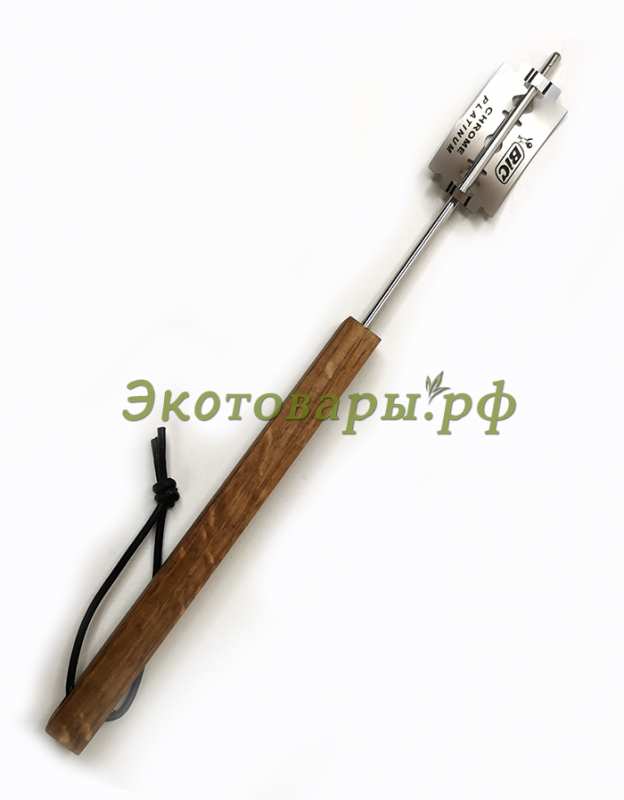 Лезвие - держатель с квадратной ручкой, для нанесения надрезов (дуб, сталь) + набор лезвий