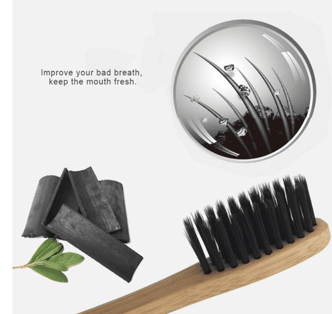 Бамбуковая зубная щётка c угольным напылением / арт.1518