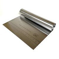 Скребок пекарский стальной с линейкой, для работы с тестом (150х110)