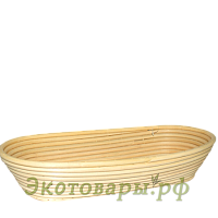 Форма для расстойки теста из ротанга 35х15х8 (овальная корзинка)