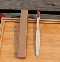 Бамбуковая зубная щётка c плоской ручкой детская (цвет фиолетовый) / арт.1679-3