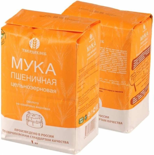 Мука пшеничная цельнозерновая "Твердохлеб" / 1 кг