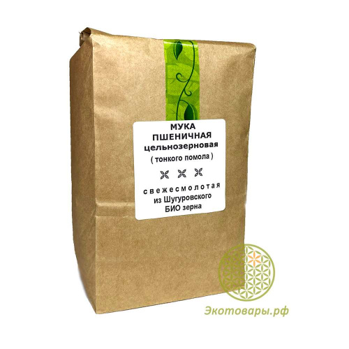 Мука пшеничная цельнозерновая (тонкого помола) Шугуровская "Экотовары.рф" / 1 кг фото 2