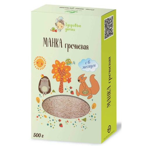 Крупа манная из гречки с отрубями (манка гречневая) "Оргтиум" / 500 г