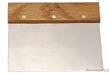 Скребок пекарский стальной с деревянной ручкой, для работы с тестом SN4101 (135х121)