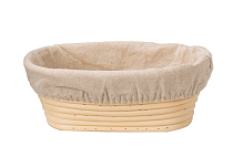 Форма для расстойки теста из ротанга 21х15х8 (овальная корзинка, 300-400 г теста)