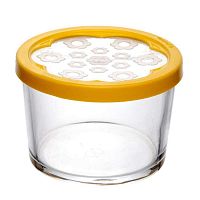 Банка стеклянная с крышкой для хранения закваски (жёлтая крышка) / 220 мл