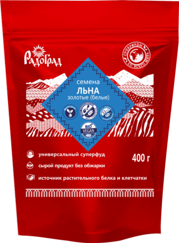 Лён белый (золотистый) семена "Радоград" / 400 г