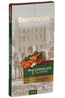 Шоколад молочный с начинкой из миндальной пасты "Biomania" / 110 г