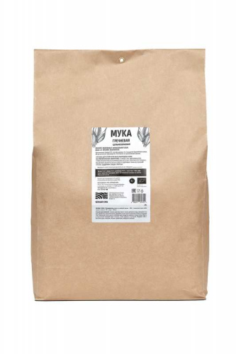 Мука гречневая цельнозерновая БИО (из зелёной гречки) "Чёрный Хлеб" / 5 кг